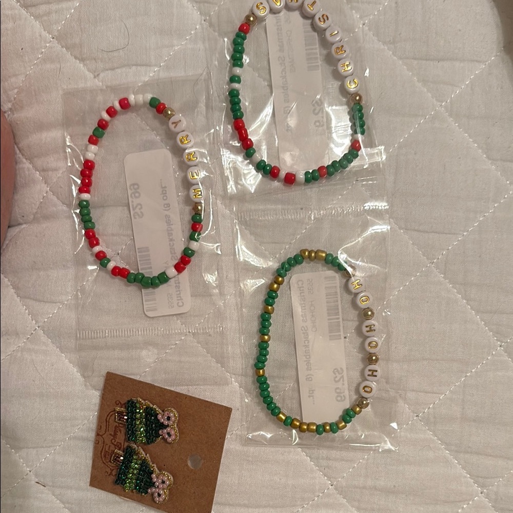 NWT holiday jewelry bundle - 3 bracelets and 1 pair of earrings